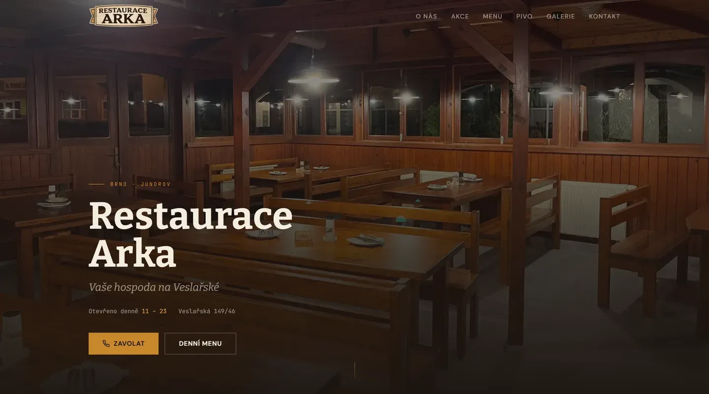 Náhled webu Restaurace Arka