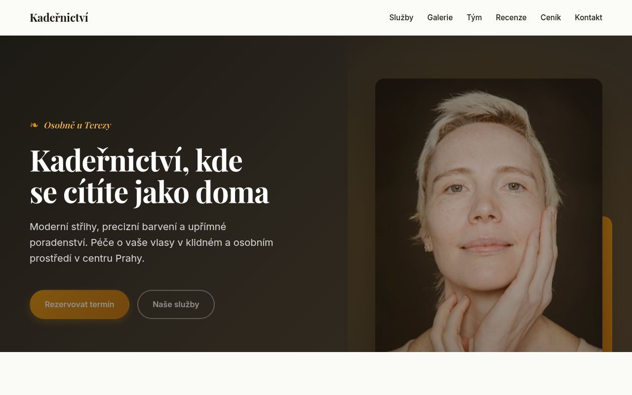 Náhled webu pro salón