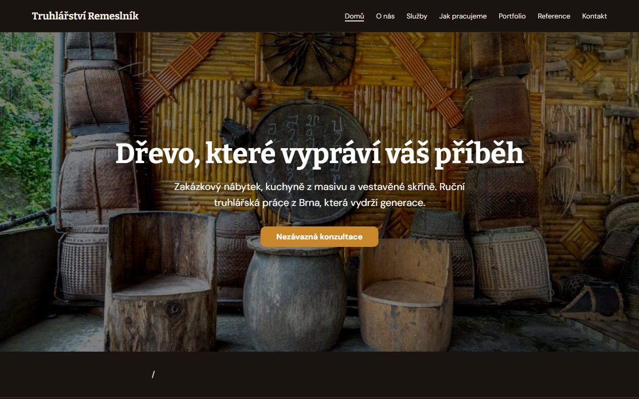 Náhled webu pro řemeslníka